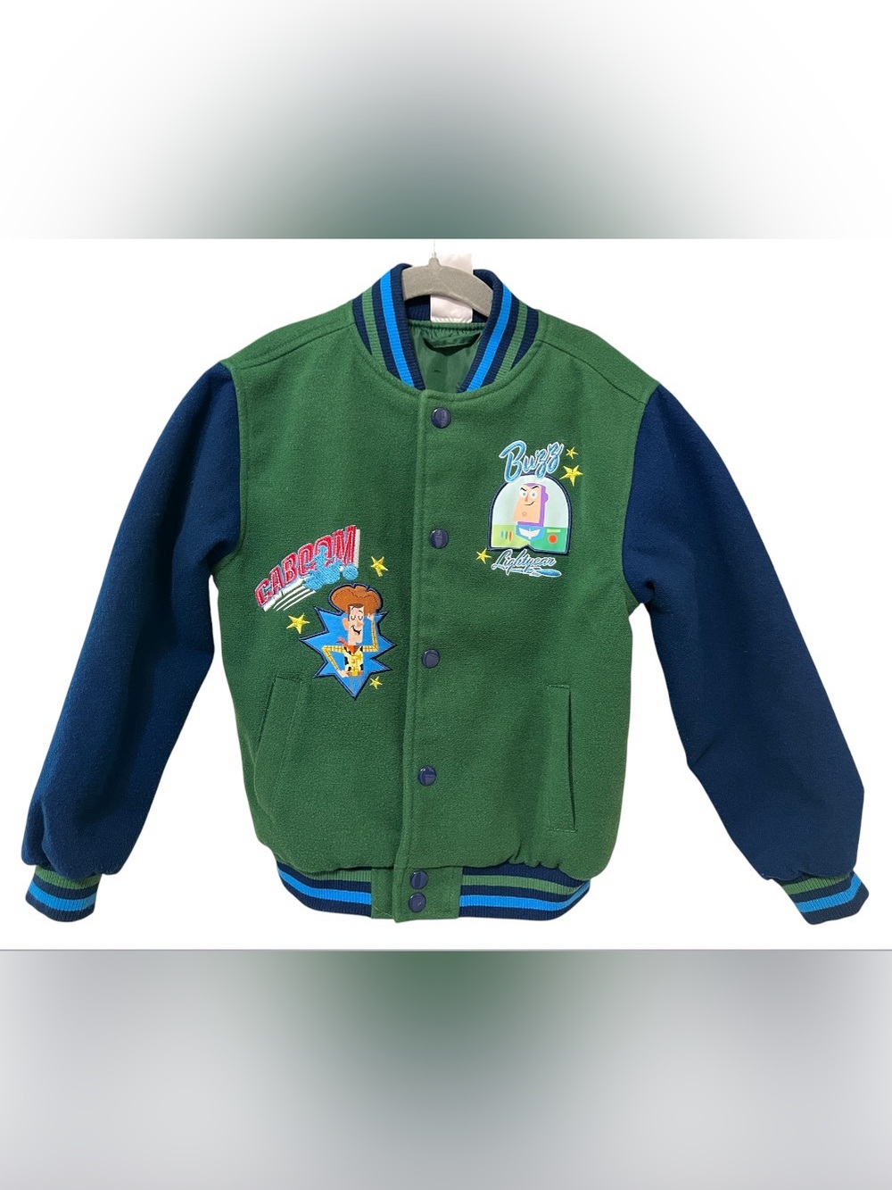 Disney Pixar Toy Story Buzz Lightyear & Woody Varsity Jacket – Size 5/6– Rare!